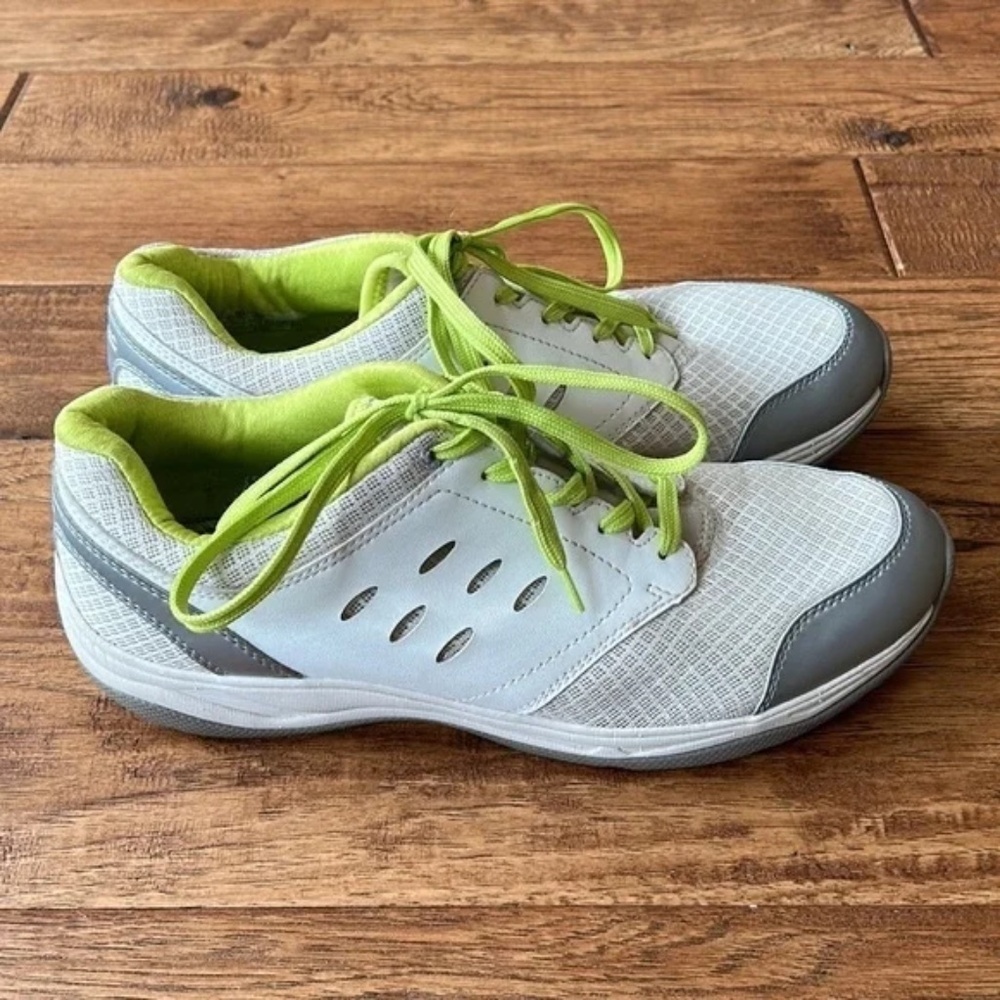 Vionic Venture Walking Sneakers Orthotic Comfort Shoes Silver Chartreuse Size 10